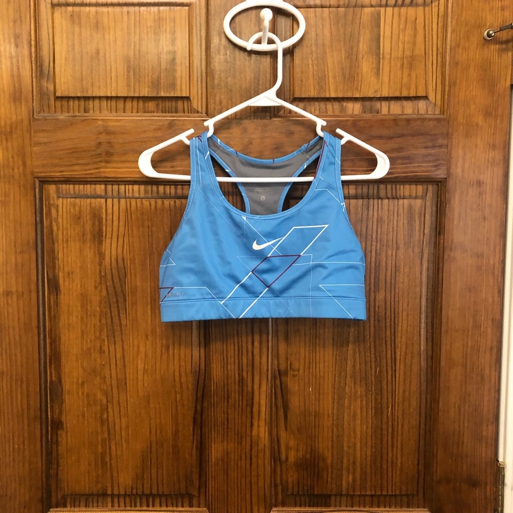 Light blue geometric Nike sports bra